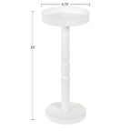 Table d'appoint sur pied avec plateau rond et base tournée, table d'appoint de style rustique
