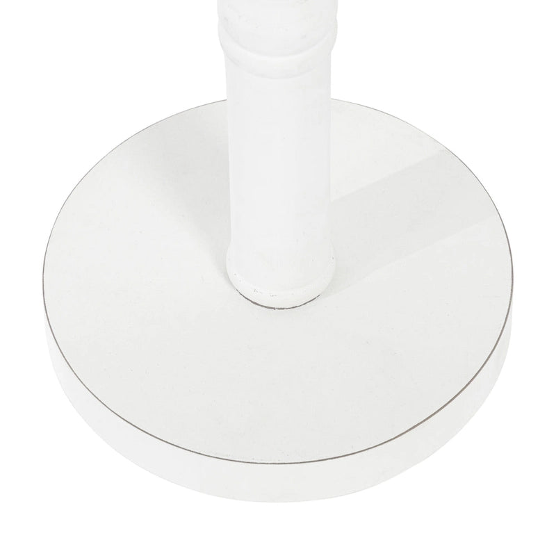 Table d'appoint sur pied avec plateau rond et base tournée, table d'appoint de style rustique