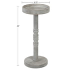 Table d'appoint sur pied avec plateau rond et base tournée, table d'appoint de style rustique