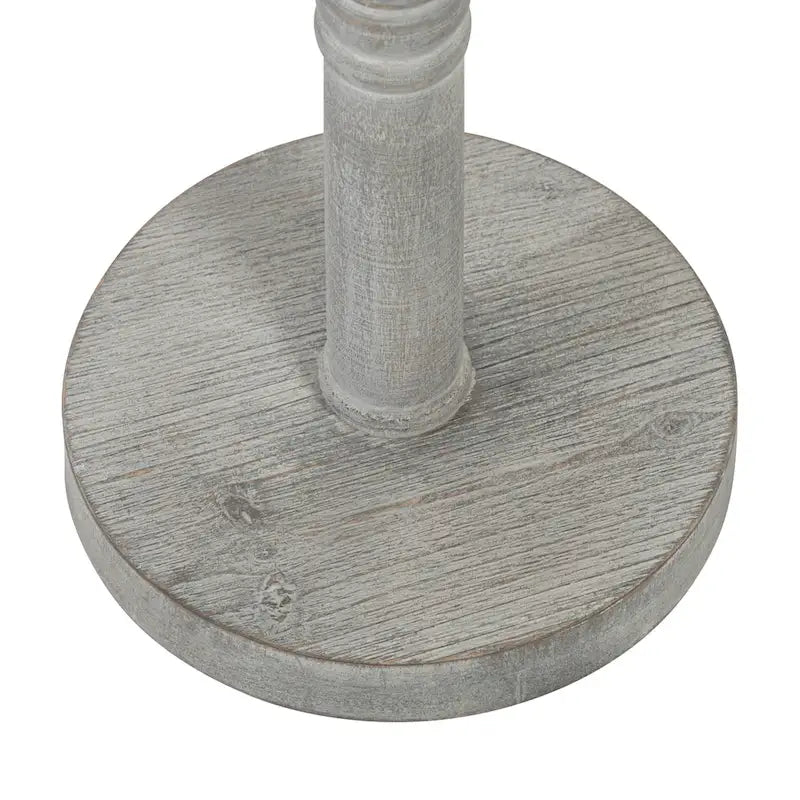 Table d'appoint sur pied avec plateau rond et base tournée, table d'appoint de style rustique