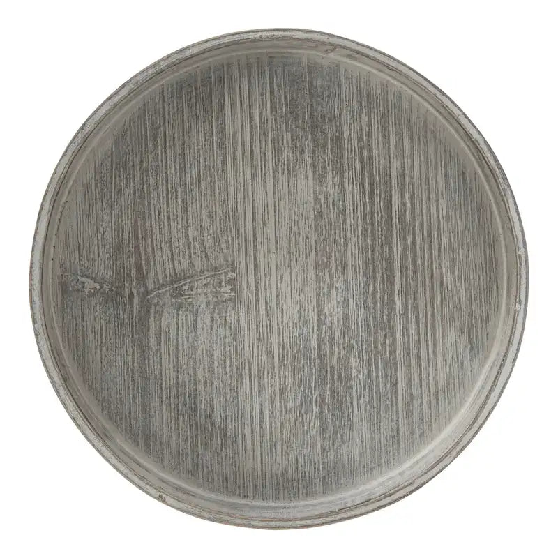 Table d'appoint sur pied avec plateau rond et base tournée, table d'appoint de style rustique