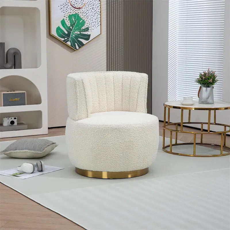 Fauteuils d'appoint pivotants à 360 degrés avec accoudoirs larges et rembourrés