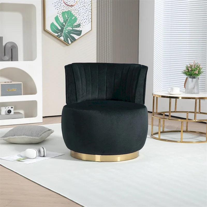 Fauteuils d'appoint pivotants à 360 degrés avec accoudoirs larges et rembourrés
