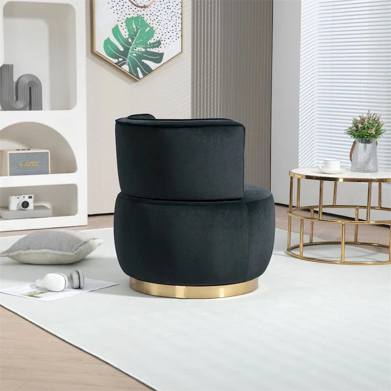 Fauteuils d'appoint pivotants à 360 degrés avec accoudoirs larges et rembourrés
