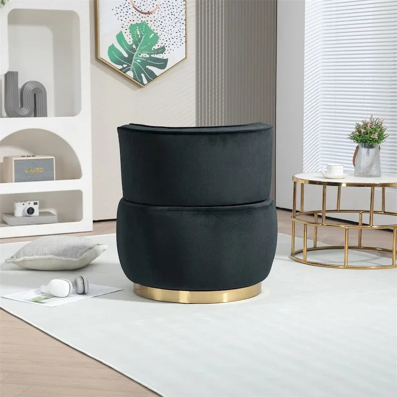 Fauteuils d'appoint pivotants à 360 degrés avec accoudoirs larges et rembourrés