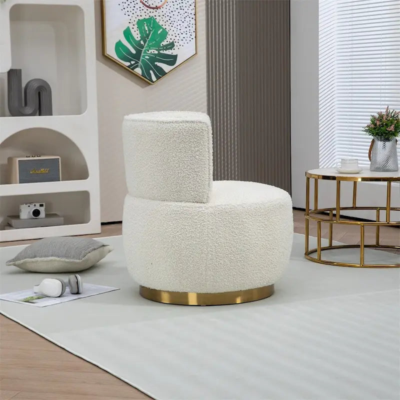 Fauteuils d'appoint pivotants à 360 degrés avec accoudoirs larges et rembourrés