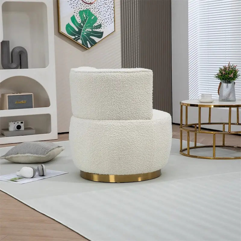 Fauteuils d'appoint pivotants à 360 degrés avec accoudoirs larges et rembourrés