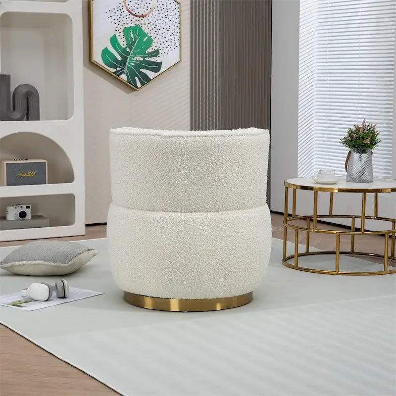 Fauteuils d'appoint pivotants à 360 degrés avec accoudoirs larges et rembourrés