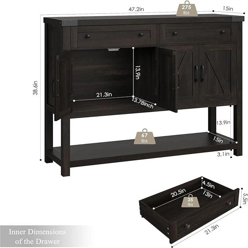 Buffet – 14,96P x 47,24L x 38,58H