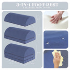 Repose-pieds ergonomique sous le bureau avec 3 hauteurs réglables, en tissu Oxford et mousse
