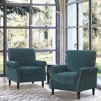 Fauteuil rembourré moderne avec garniture cloutée (lot de 2)