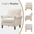 Fauteuil rembourré moderne avec garniture cloutée (lot de 2)