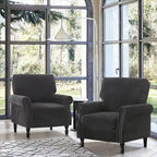Fauteuil rembourré moderne avec garniture cloutée (lot de 2)