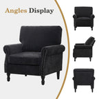 Fauteuil rembourré moderne avec garniture cloutée (lot de 2)