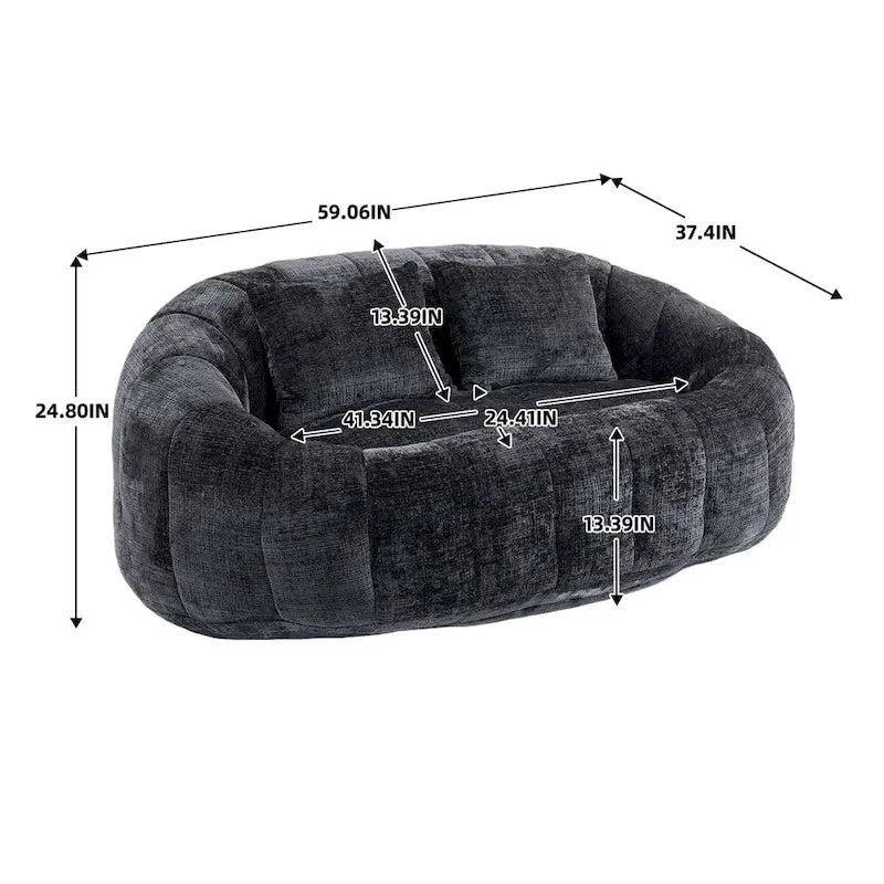 Canapé pouf, canapé paresseux, fauteuil inclinable confortable et durable, fauteuil pouf à dossier haut pour adultes et enfants, intérieur et extérieur