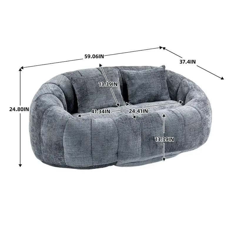 Canapé pouf, canapé paresseux, fauteuil inclinable confortable et durable, fauteuil pouf à dossier haut pour adultes et enfants, intérieur et extérieur