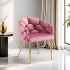 Fauteuil d'appoint de luxe fait à la main avec pieds dorés, fauteuil moderne en velours pour salon et chambre à coucher