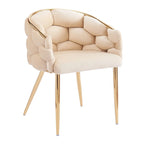 Fauteuil d'appoint de luxe fait à la main avec pieds dorés, fauteuil moderne en velours pour salon et chambre à coucher