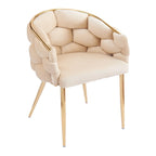 Fauteuil d'appoint de luxe fait à la main avec pieds dorés, fauteuil moderne en velours pour salon et chambre à coucher