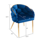 Fauteuil d'appoint de luxe fait à la main avec pieds dorés, fauteuil moderne en velours pour salon et chambre à coucher