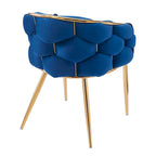 Fauteuil d'appoint de luxe fait à la main avec pieds dorés, fauteuil moderne en velours pour salon et chambre à coucher
