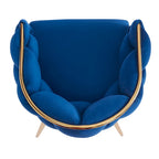 Fauteuil d'appoint de luxe fait à la main avec pieds dorés, fauteuil moderne en velours pour salon et chambre à coucher