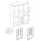 Armoire Palace Imports Cosmo à 3 portes en bois massif à 100 %, avec portes en bois massif ou miroirs