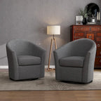 Lot de 2 fauteuils d’appoint modernes pivotants en forme de tonneau, rembourrés, pour le salon