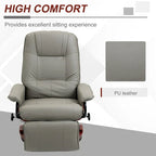 Fauteuil inclinable HomCom en similicuir avec base pivotante manuelle réglable et repose-pieds confortable et relaxant