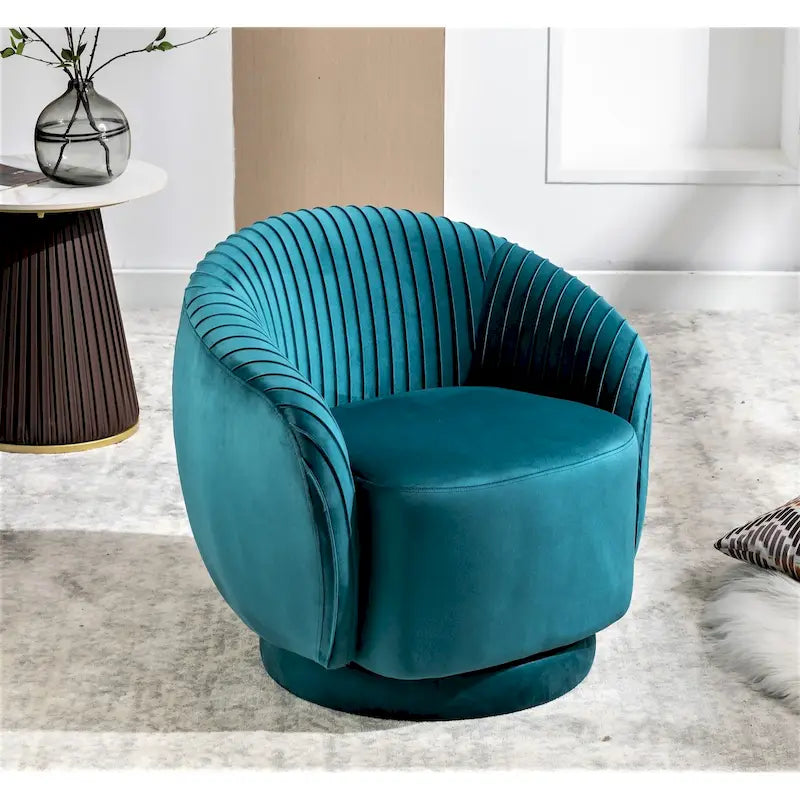 Petit fauteuil tonneau pivotant en velours Milvo