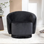 Petit fauteuil tonneau pivotant en velours Milvo