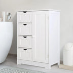 Meuble de rangement sur pied pour salle de bain VEIKOUS avec 4 tiroirs