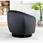 Petit fauteuil tonneau pivotant en velours Milvo