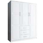 Armoire Palace Imports Cosmo à 3 portes en bois massif à 100 %, avec portes en bois massif ou miroirs