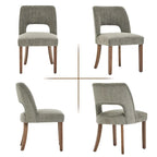 Lot de 4 chaises de salle à manger rembourrées en tissu