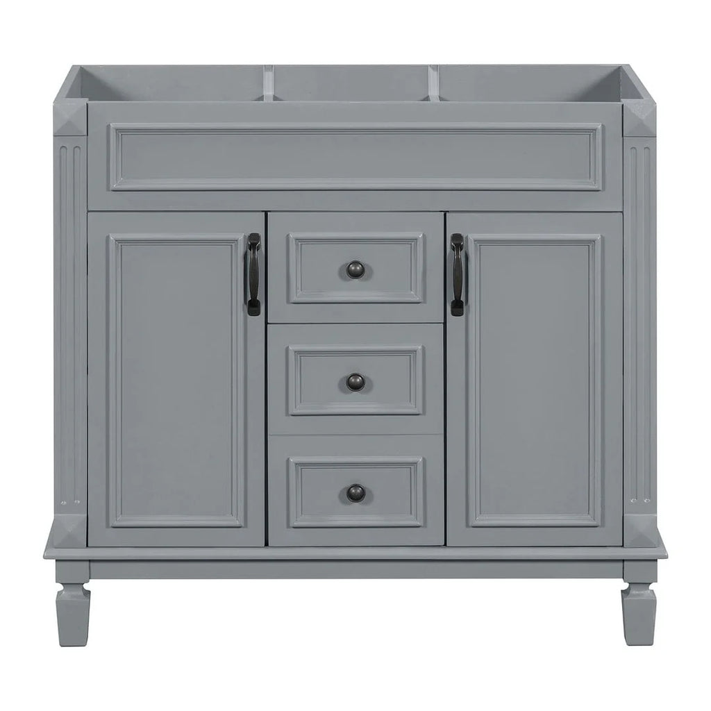 Meuble-lavabo de salle de bain moderne de 91 cm avec lavabo et armoire de toilette, 2 portes et 2 tiroirs