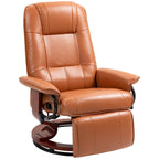 Fauteuil inclinable HomCom en similicuir avec base pivotante manuelle réglable et repose-pieds confortable et relaxant