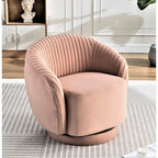 Petit fauteuil tonneau pivotant en velours Milvo