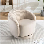 Petit fauteuil tonneau pivotant en velours Milvo