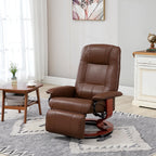 Fauteuil inclinable HomCom en similicuir avec base pivotante manuelle réglable et repose-pieds confortable et relaxant