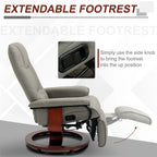 Fauteuil inclinable HomCom en similicuir avec base pivotante manuelle réglable et repose-pieds confortable et relaxant