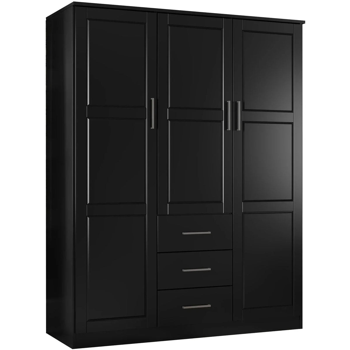 Armoire Palace Imports Cosmo à 3 portes en bois massif à 100 %, avec portes en bois massif ou miroirs