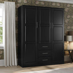 Armoire Palace Imports Cosmo à 3 portes en bois massif à 100 %, avec portes en bois massif ou miroirs