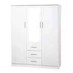 Armoire Palace Imports Cosmo à 3 portes en bois massif à 100 %, avec portes en bois massif ou miroirs