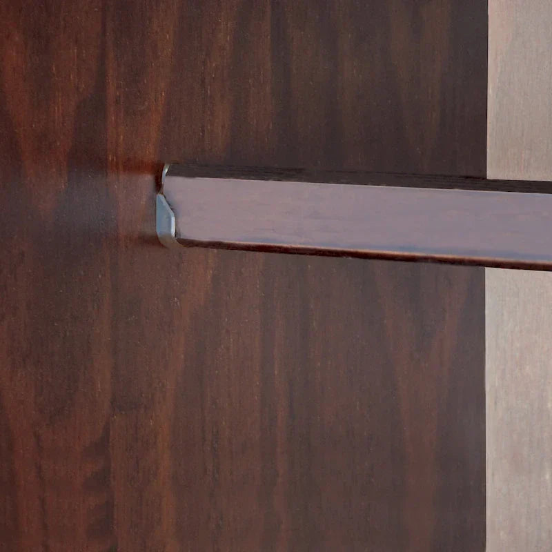 Armoire-penderie Kyle à 4 portes en bois massif 100 % Palace Imports, avec portes en bois massif ou miroir