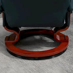 Fauteuil inclinable HomCom en similicuir avec base pivotante manuelle réglable et repose-pieds confortable et relaxant