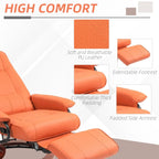 Fauteuil inclinable HomCom en similicuir avec base pivotante manuelle réglable et repose-pieds confortable et relaxant