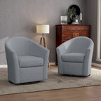 Lot de 2 fauteuils d’appoint modernes pivotants en forme de tonneau, rembourrés, pour le salon