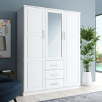 Armoire Palace Imports Cosmo à 3 portes en bois massif à 100 %, avec portes en bois massif ou miroirs