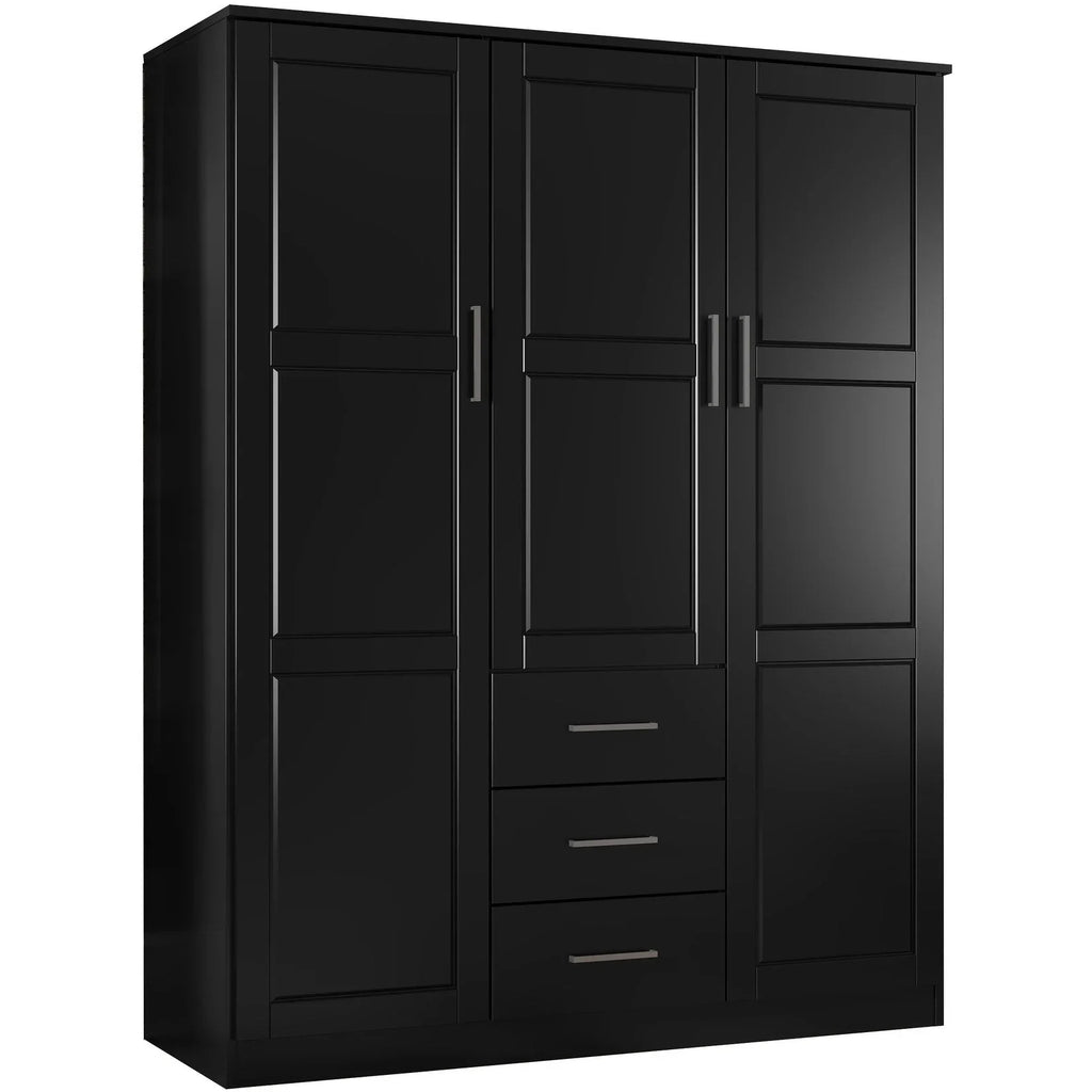 Armoire Palace Imports Cosmo à 3 portes en bois massif à 100 %, avec portes en bois massif ou miroirs